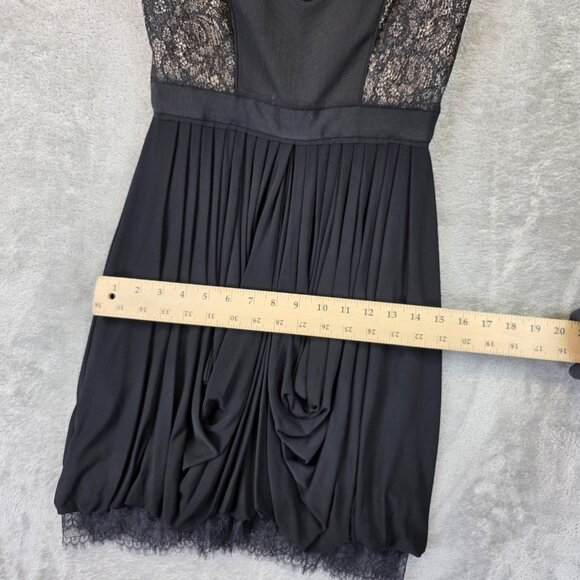 BCBGMAXAZRIA Dress Womens XS Black Kore Lace Sweetheart Bubble Hem Cocktail - Picture 4 of 11